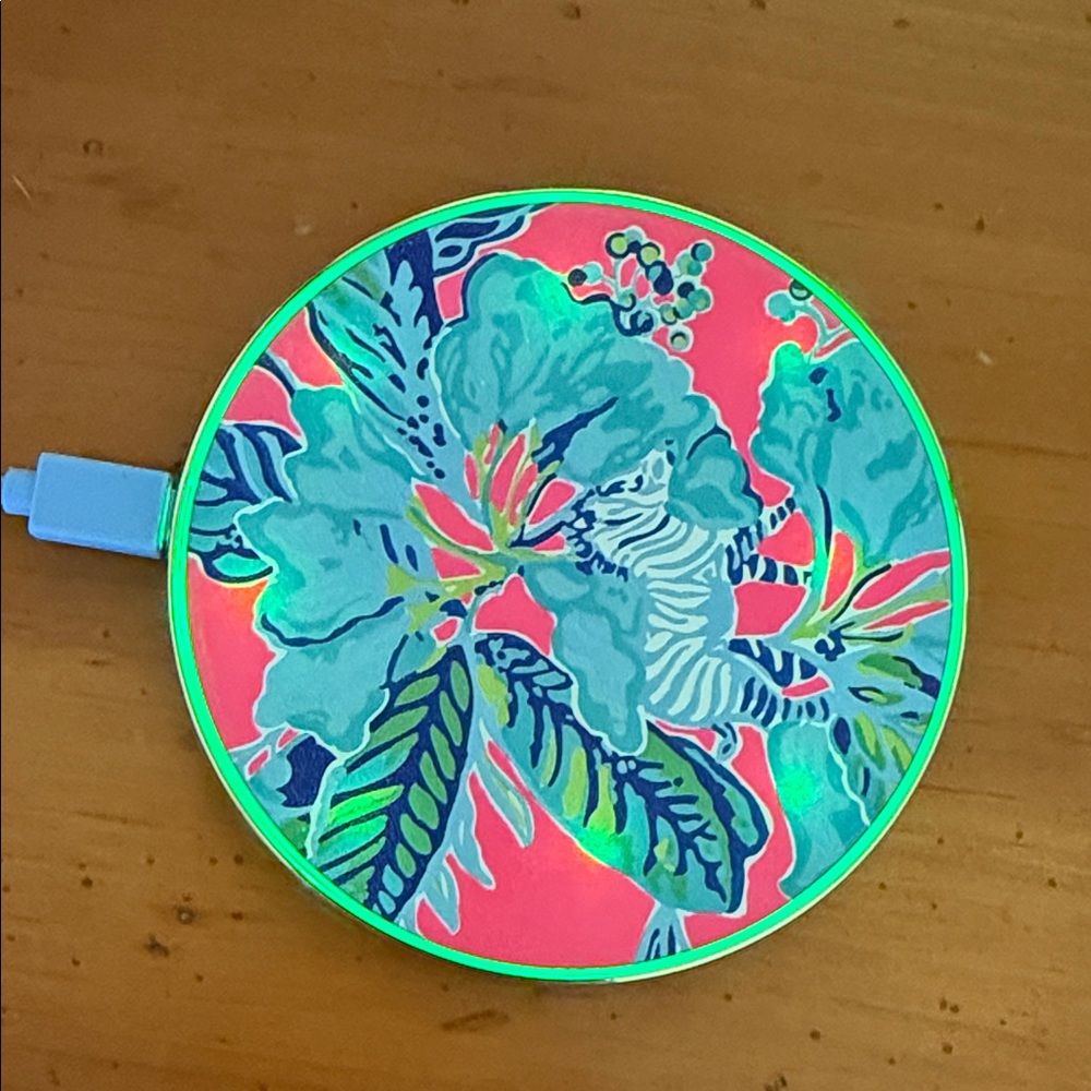 Lilly Pulitzer Floral Wireless Charger - Pink and Green